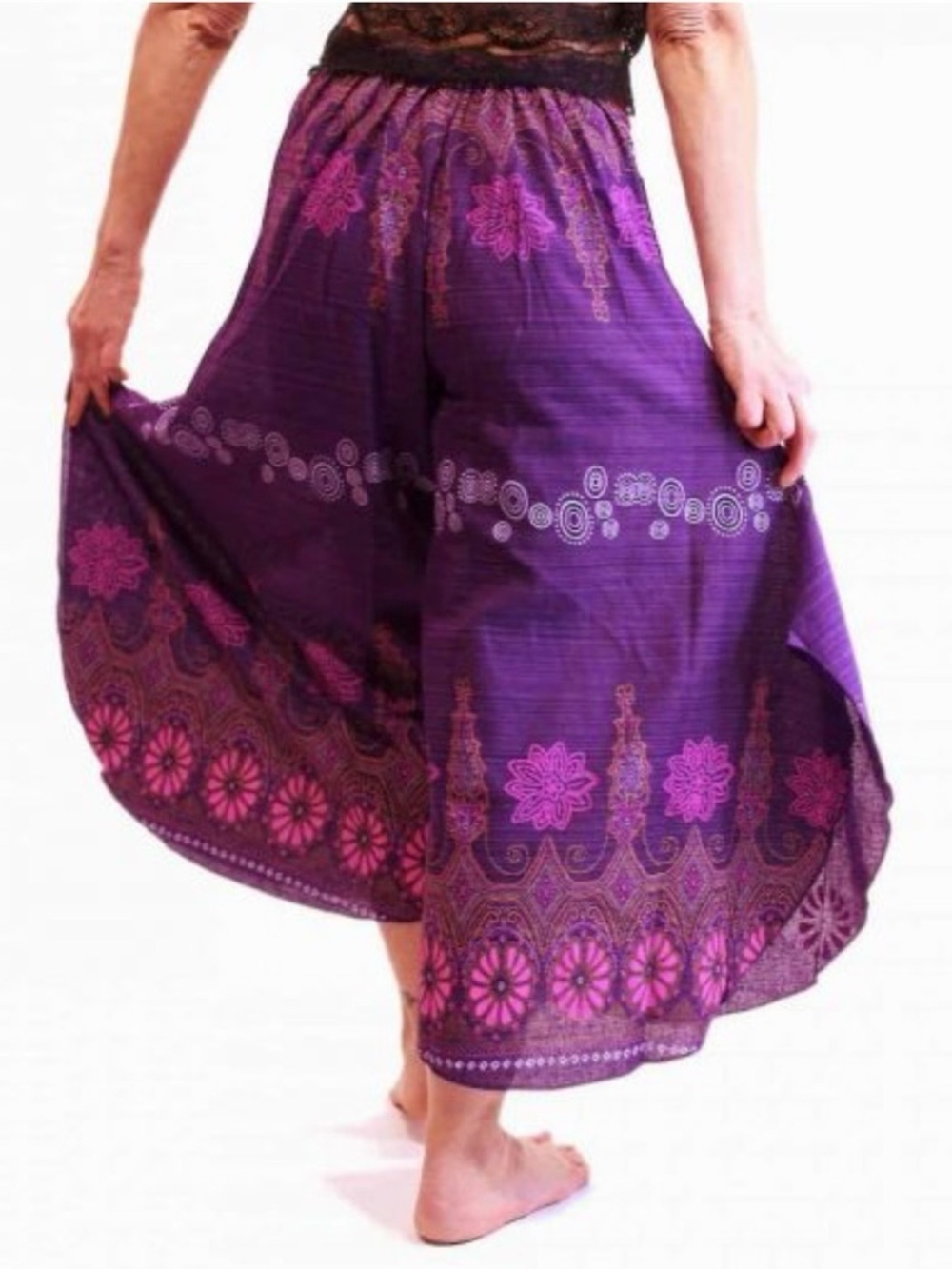 Bohemian-Style Thai Harem Purple Pants-Size XS-NWT - Picture 5 of 10